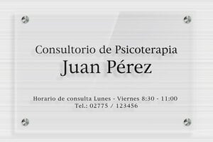 Placas para Psicólogos - Plexiglás transparente - undefined - transparent - screws-spacer - es-cartel-practica-psicologia-002-5-1747880722306