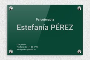 Placas para Psicólogos - Plexiglás - undefined - vert-argent - screws-caps - es-cartel-practica-psicologia-005-1-1747880819565