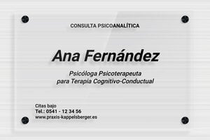 Placas Profesionales - Plexiglás transparente - undefined - transparent - screws-spacer - es-cartel-practica-psicologica-004-4-1747880806433