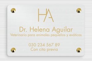 Placas Grabadas Personalizadas - Aluminio - undefined - naturel-brosse-or - screws-caps - es-cartel-praxis-aluminio-014-3-1747900666707