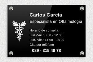 Placas Profesionales de Metacrilato - Plexiglás - undefined - noir-blanc - screws-caps - es-cartel-praxis-plexi-001-2-1747882248340