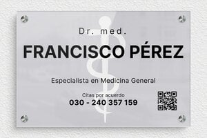Placas Profesionales de Metacrilato - Plexiglás - undefined - miroir-argent-noir - screws-spacer - es-cartel-praxis-plexi-003-5-1747888671715