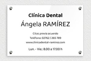 Placas Profesionales de Metacrilato - Plexiglás - undefined - blanc-noir - screws-caps - es-cartel-praxis-plexi-006-3-1747899995089