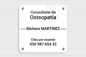 Placas Profesionales de Metacrilato - Plexiglás - undefined - blanc-noir - screws-caps - es-cartel-praxis-plexi-016-3-1747900526580