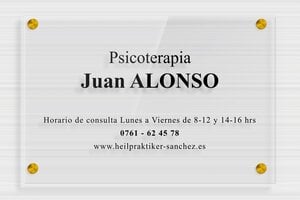 Placas para Psicólogos - Plexiglás transparente - undefined - transparent - screws-spacer - es-cartel-praxis-psicologica-001-4-1747880653334