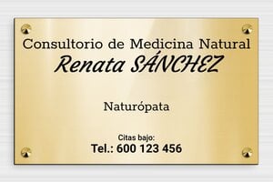 Placas Profesionales de PVC - PVC - undefined - or-brillant-noir - screws-caps - es-cartel-praxis-pvc-001-3-1747888764135
