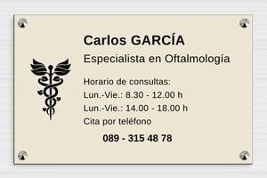 Placas Profesionales de PVC - PVC - undefined - ecru-noir - screws-caps - es-cartel-praxis-pvc-004-4-1747888921678
