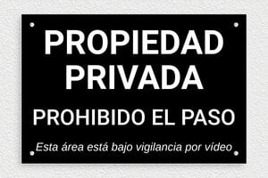 Carteles "Zona Videovigilada" - Cartel 'Propiedad Privada, Terreno bajo Vigilancia por Vídeo' - undefined - noir-blanc - screws - es-cartel-privado-005-1-1747822862496