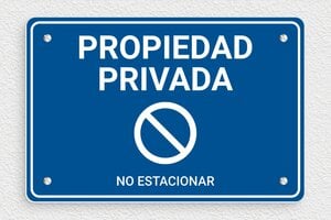 Señales de Información - Cartel 'Propiedad Privada, Prohibido Estacionar' - undefined - bleu-blanc - screws - es-cartel-privado-038-1-1747822881738