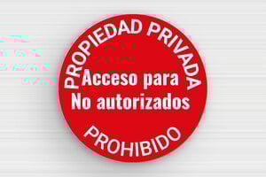 Señales de Prohibición - Cartel redondo 'Prohibido estacionar en la alameda' - undefined - rouge-blanc - glue - es-cartel-terreno-privado-002-3-1747820148412