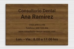 Placas Profesionales de Madera - Madera - undefined - noyer - glue - es-consultorio-dental-placa-madera-002-1-1747881956563