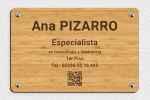 Placas Profesionales de Madera - Madera - undefined - bambou - screws-caps - es-consultorio-medico-cartel-madera-001-2-1747881922054