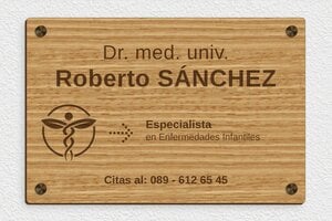 Placas Profesionales de Madera - Madera - undefined - chene - screws-caps - es-consultorio-medico-cartel-madera-002-3-1747881969722
