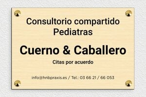 Placas Profesionales de Madera - PVC - undefined - erable-noir - screws-caps - es-consultorio-medico-letrero-madera-003-1-1747881995129