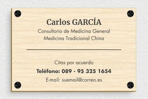 Placas Profesionales de Madera - Madera - undefined - erable - screws-spacer - es-consultorio-medico-placa-madera-003-3-1747882019681