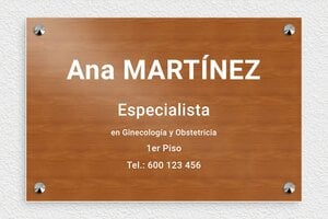 Placas Profesionales de Madera - PVC - undefined - poirier-blanc - screws-caps - es-consultorio-medico-placa-madera-003-5-1747882034902