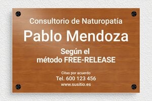 Placas Profesionales de Madera - PVC - undefined - poirier-blanc - screws-spacer - es-consultorio-medico-placa-madera-004-3-1747882061830