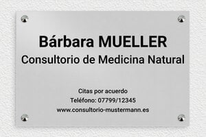 Placas Profesionales - Aluminio - undefined - anodise - screws-caps - es-consultorio-natural-002-1-1747899812444