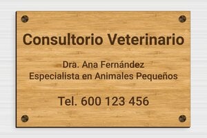 Placas Profesionales de Madera - Madera - undefined - bambou - screws-caps - es-consultorio-veterinario-placa-madera-004-5-1747882074898