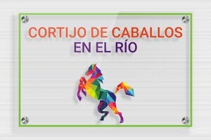 Placas para Caballos - Plexiglás transparente - undefined - transparent - screws-spacer - es-cortijo-caballo-cuadrado-003-3-1747819032269