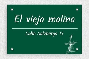 Placas con Dirección para Casa - PVC - undefined - vert-sapin-blanc - screws - es-direccion-018-1-1747821974467