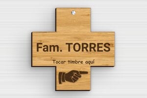 Placas Grabadas Personalizadas - Madera - undefined - bambou - screws - es-escudo-cruzado-002-4-1747890038916