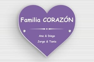 Placas con Forma de Corazón - PVC - undefined - mauve-blanc - screws - es-escudo-forma-corazon-002-3-1747889982674