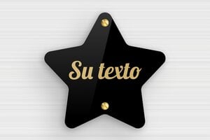 Placas Grabadas Personalizadas - Plexiglás - undefined - noir-or - screws - es-escudo-forma-estrella-004-1-1747890145217