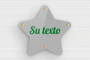 Placas con Forma de Estrella - Plexiglás - undefined - gris-vert - screws - es-escudo-forma-estrella-004-2-1747890148163