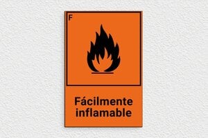 Señales de Advertencia - Cartel inflamable - undefined - orange-noir - glue - es-facilmente-inflamable-004-3-1747820492817