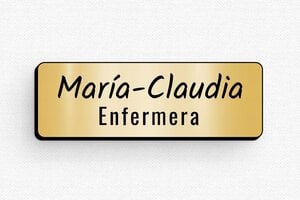Placas Identificativas para Empleado - Insignia PVC - Alfiler - undefined - or-brosse-noir - badge - es-insignia-salud-002-3-1748858118056