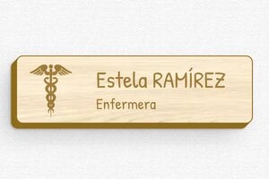 Placas Identificativas para Empleado - Insignia Madera - Alfiler - undefined - erable - badge - es-insignia-salud-015-3-1748858121322