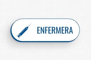 Placas Identificativas para Empleado - Insignia PVC - Alfiler - undefined - blanc-bleu - badge - es-insignia-salud-016-3-1748858123652