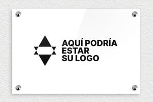 Placas Profesionales con Logo - Plexiglás - undefined - blanc-noir - screws-caps - es-logo-006-1-1747820934205