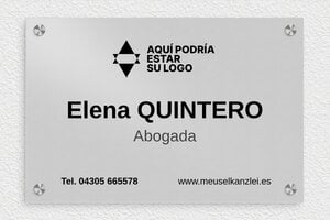 Placas Profesionales de Aluminio - Aluminio - undefined - anodise - screws-caps - es-logo-abogado-005-0-1747820637202