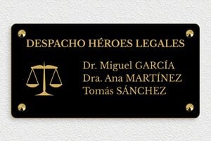 Placas Profesionales con Logo - PVC - undefined - noir-or - screws-caps - es-logo-abogado-005-1-1747821012941