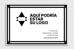 Placas Profesionales con Logo - PVC - undefined - blanc-noir - screws-caps - es-logo-empresa-005-0-1747821138991