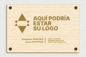 Placas Profesionales con Logo - Madera - undefined - erable - screws-caps - es-logo-madera-003-1-1747820961489