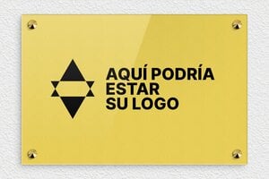 Placas Profesionales con Logo - Plexiglás - undefined - or-clair-noir - screws-caps - es-logotipo-007-1-1747820935576