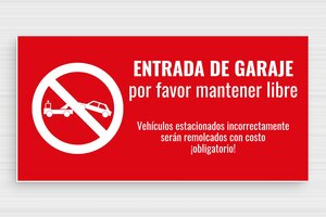 Señales de Prohibición - Cartel de salida para garaje - undefined - rouge-blanc - glue - es-mantener-libre-entrada-garaje-003-1-1747820088326