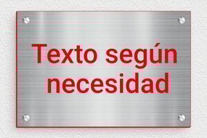 Placas Grabadas Personalizadas - PVC - undefined - acier-rouge - screws - es-material-placa-acero-inoxidable-001-1-1747898926362