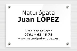 Placas para Naturópatas - Plexiglás - undefined - blanc-noir - screws-caps - es-naturopata-001-3-1747899985724