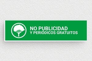 Placas "No Publicidad" para Buzón - Cartel 'No publicidad, no folletos' - undefined - vert-blanc - glue - es-no-publicidad-gracias-007-1-1747821515964