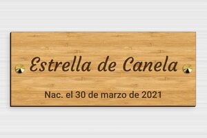 Placas para Caballos - Madera - undefined - bambou - screws-caps - es-nombre-caballo-madera-005-3-1747819095974