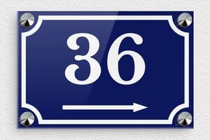 Placas de Números para Casa - Plexiglás - undefined - bleu-blanc - screws-caps - es-numero-casa-flecha-001-3-1747821893956