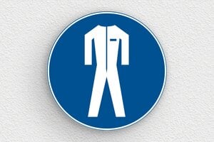 Señales de Obligación - Cartel Redondo: Es obligatorio el uso de ropa de protección - undefined - bleu-blanc - glue - es-panel-salud-seguridad-001-3-1747819972390
