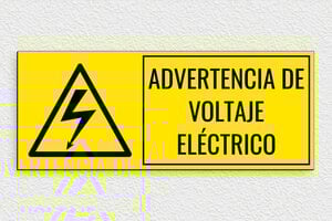 Señales de Riesgo Eléctrico - Cartel de 'Peligro Eléctrico' - undefined - jaune-noir - glue - es-peligro-voltaje-002-3-1747820435089