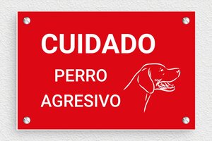 Carteles "Cuidado con el Perro" - Cartel 'Cuidado con el perro agresivo' - undefined - rouge-blanc - screws - es-perro-agresivo-040-1-1747824164801