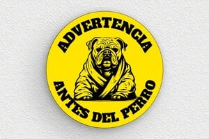 Carteles "Cuidado con el Perro" - Cartel redondo 'Cuidado con el perro' - undefined - jaune-noir - glue - es-perro-cartel-006-3-1747824328083