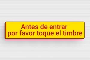 Placas de Timbre Adhesivas - Placa 'Por favor toque el timbre' - undefined - jaune-rouge - glue - es-placa-autoadhesiva-para-timbre-001-2-1747880084916